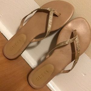 Gold Glitter Guess Flip Flops ✨